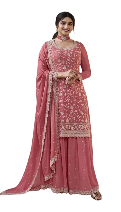 DEALBAZAARS CORPORATION Women's Georgette Semi Stitched Anarkali Salwar Suit